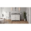 Jeffrey Alexander 48In. White Katara Vanity, Boulder Cultured Marble Vanity Top, Undermount Rectangle Bowl VKITKAT48WHBOR